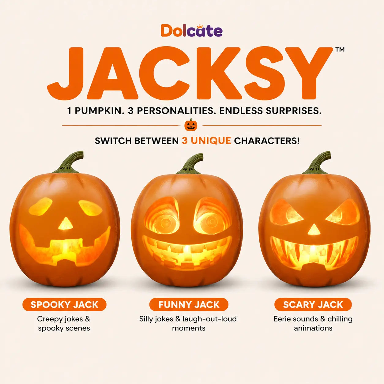 Dolcate Jacksy™ — Animated Talking Pumpkin